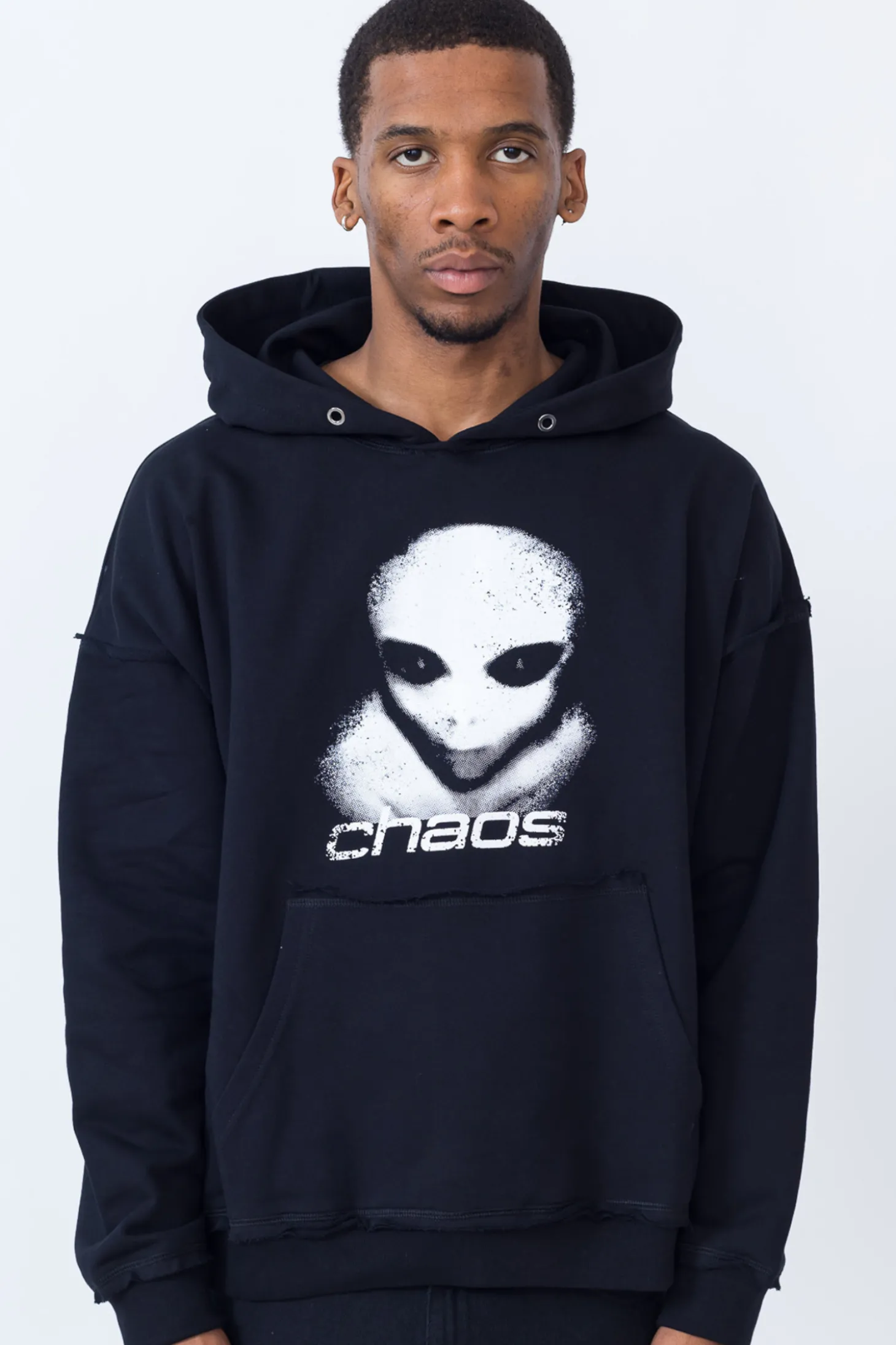Bluza Z Kapturem Chaos Alien Distressed