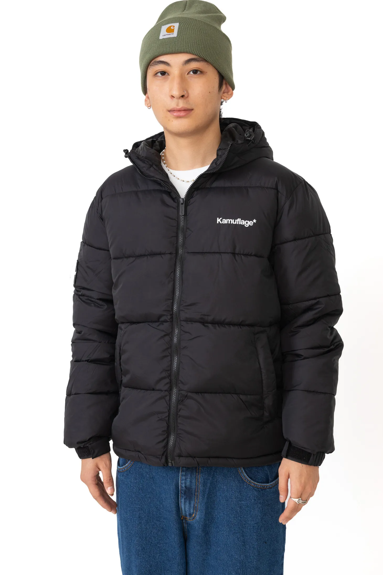 Kurtka Zimowa Kamuflage Puff Mini Logo Hoodie