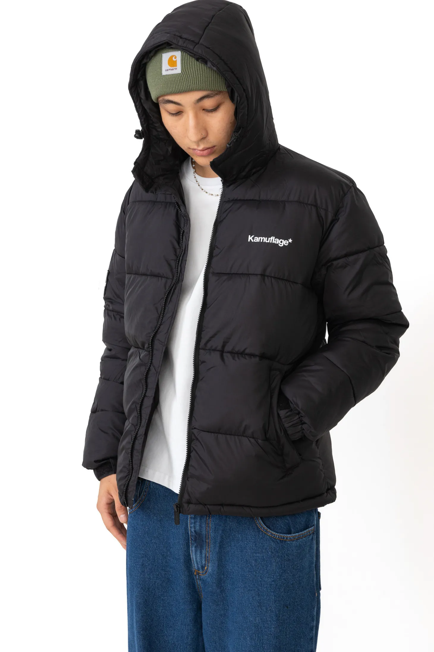 Kurtka Zimowa Kamuflage Puff Mini Logo Hoodie